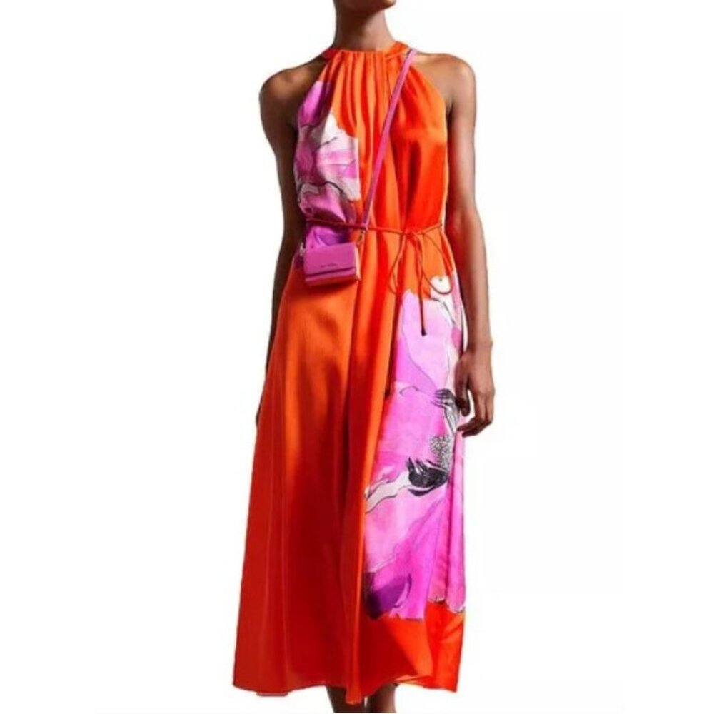 Ted Baker IMMIA Halterneck Swing Maxi Dress With Self Belt
